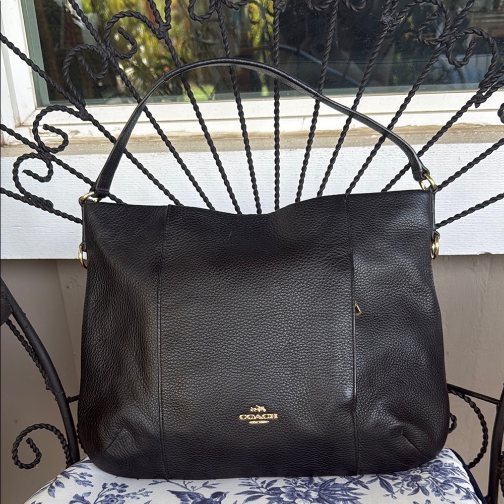 Coach Black Leather Shoulder Bag